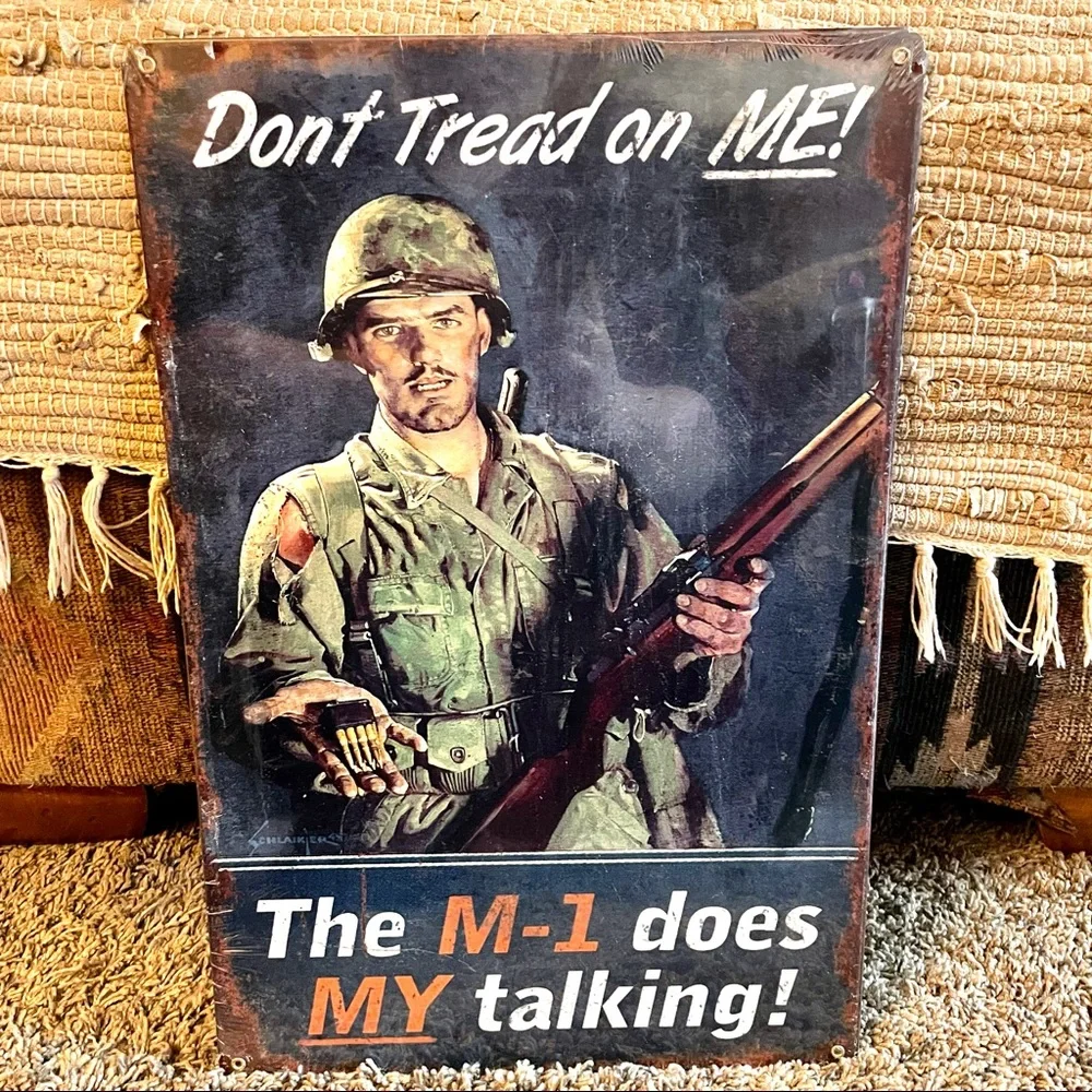 NEW Heavy Duty Steel Don’t Tread On Me The M-1 Does My Talking Metal Sign